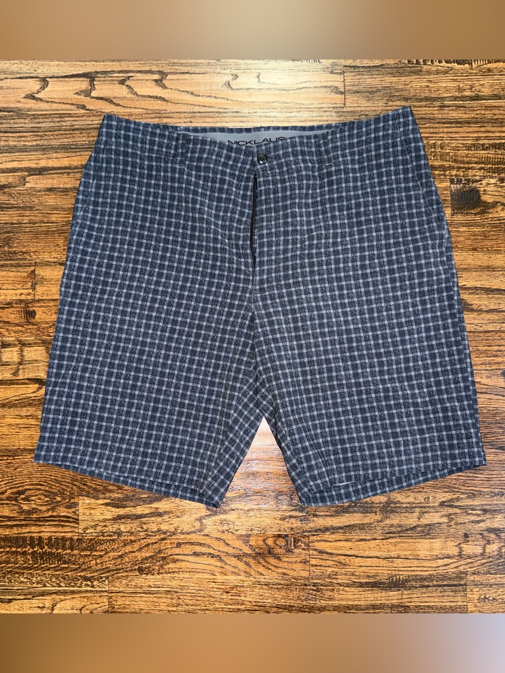 Jack Nicklaus Golf Athleisure Shorts Gray Plaid Men’s Size 36